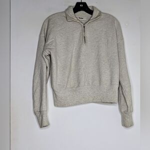 Buck Mason • VINTAGE INTERLOOP HALF-ZIP SWEATSHIRT in Heather Gray